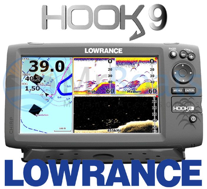 LOWRANCE HOOK 9 FISHFINDER CHARTPLOTTER Combo Hybrid 83/200/455/800 ...